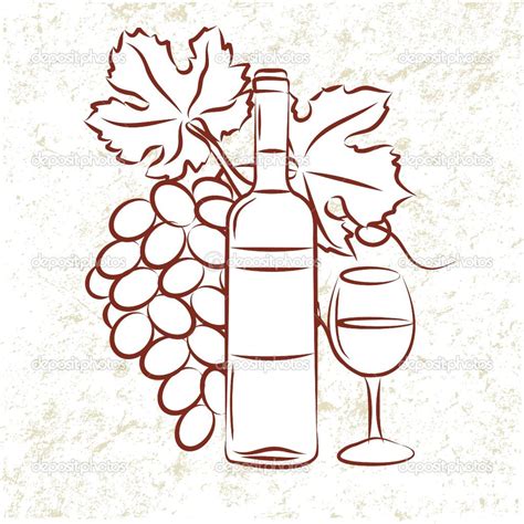 Ilustrácia vínnej révy a pohárov s vínom