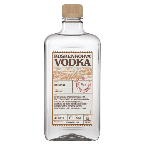 Fľaša fínskej vodky Koskenkorva