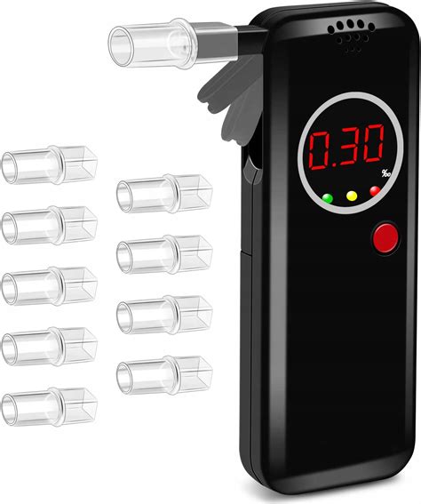 Obrázok zobrazujúci balenie alkohol testeru s náustkami a batériami