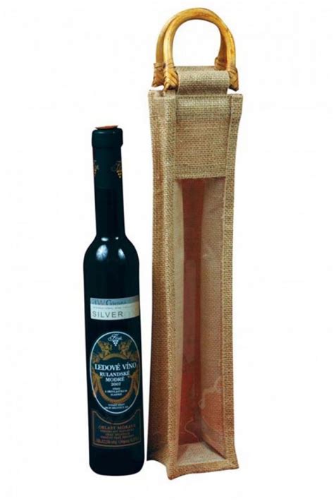 ručne zdobená jutová taška na víno