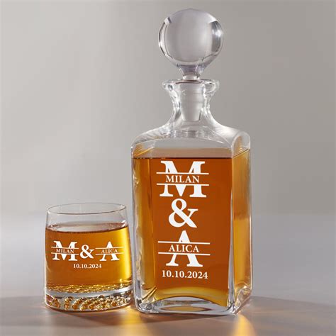 ukážka gravírovaného pohára na whisky s menom