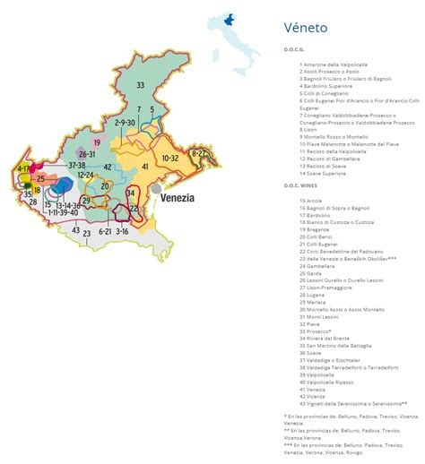 Mapa regiónu Veneto
