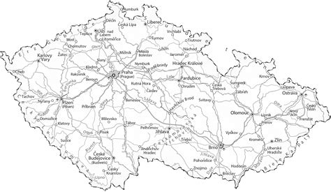 Mapa Českej republiky s vyznačeným mestom Plzeň