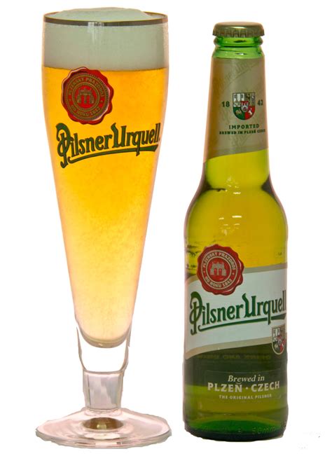 Fľaša Pilsner Urquell s pohárom