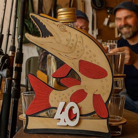 drevená kazeta s fľašou borovičky