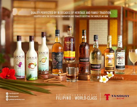 Fľaša rumu Tanduay s filipínskym pozadím