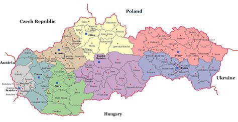 Mapa vinohradníckej oblasti Stredné Slovensko
