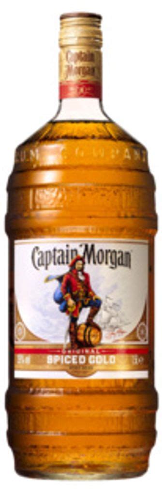 Fľaša Captain Morgan rumu s pirátskym motívom