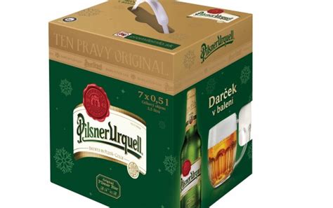 Vianočné balenie piva Pilsner Urquell s darčekom