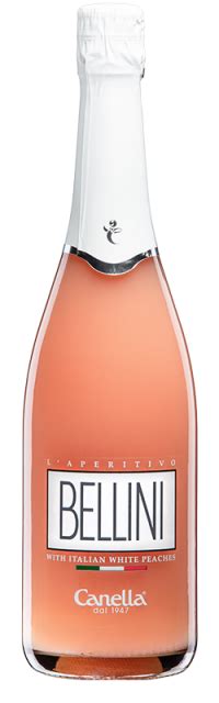 Pohár s Bellini koktailom