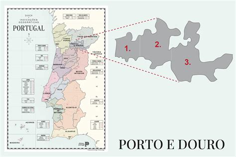 Mapa regiónu Douro v Portugalsku