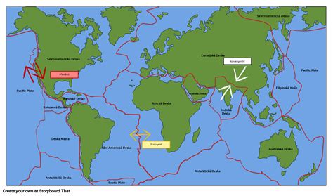 Mapa znázorňujúca tektonické zlomy