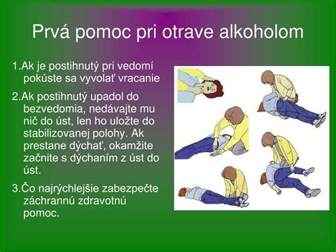 Ilustrácia znázorňujúca prvú pomoc pri otrave alkoholom