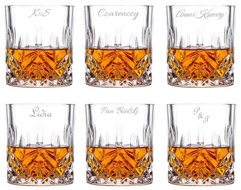 Sada krištáľových pohárov na whisky s gravírovaním