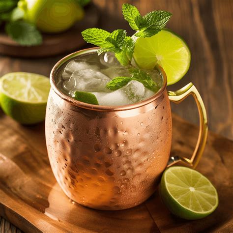 Medená šálka s Moscow Mule