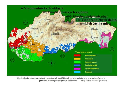 Slovenská vinohradnícka oblasť s vyznačenými rajónmi