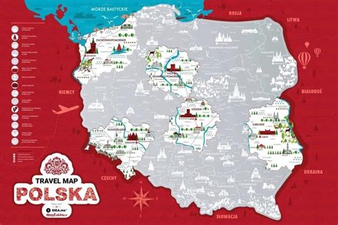 Mapa Poľska s vyznačenými hlavnými cestnými ťahmi