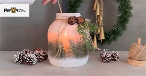 Hotový zimný svietnik s efektom námrazy