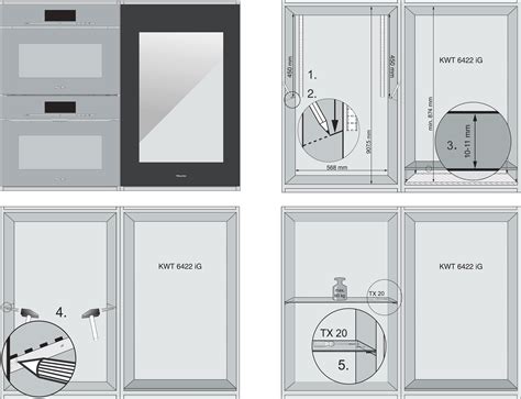 Schéma s rozmermi a priestorom pre inštaláciu vinotéky Miele KWT 6112 iG