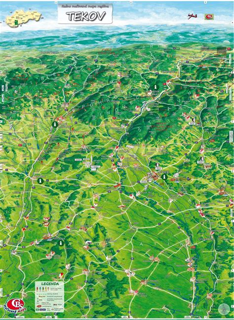 Mapa Tekovského regiónu