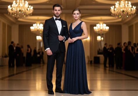 Elegantne oblečený pár na plese