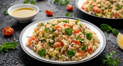 Misky s bulgurom a zeleninou