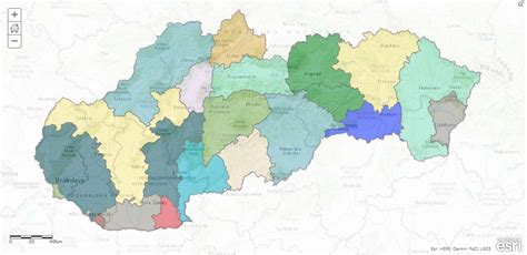 mapa Slovenska zvýrazňujúca regióny s najvyšším výskytom alkoholizmu
