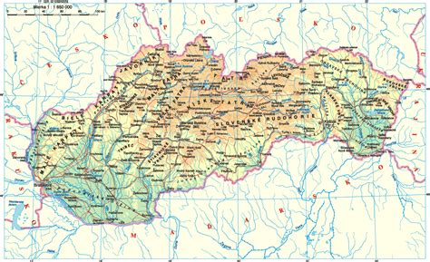 Mapa Slovenska s vyznačeným regiónom Spiš