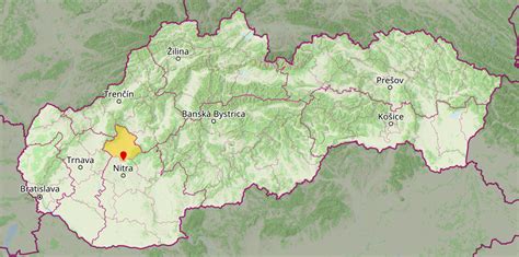 Mapa Nitrianskej pahorkatiny