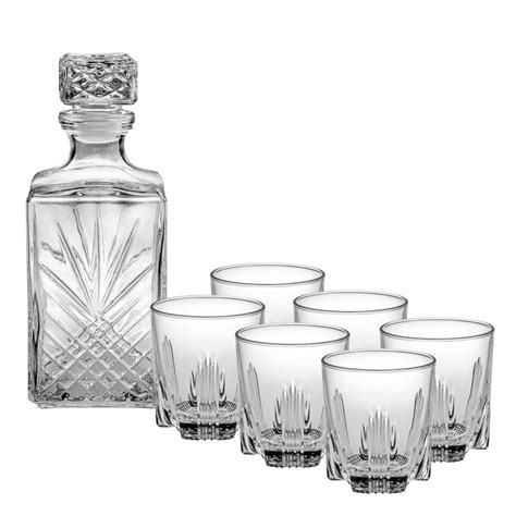 Set krištáľových pohárov a karafy na whisky