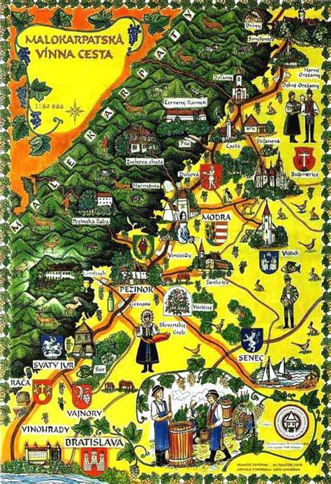 Mapa Malokarpatskej vínnej cesty