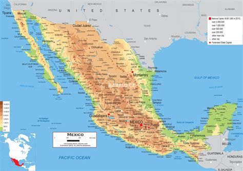 Mapa Mexika s vyznačeným regiónom Veracruz