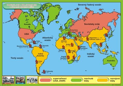 Mapa rozdelenia sveta počas studenej vojny