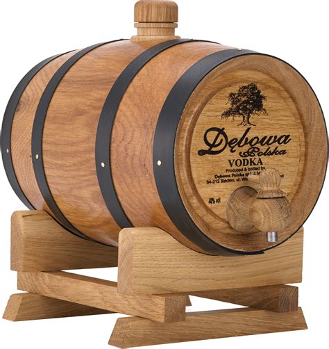 Fľaša vodky Debowa v drevenom sude