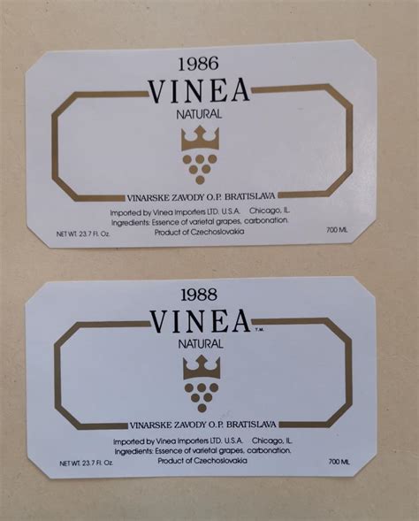 Ukážka rôznych štýlov vinárskych etikiet