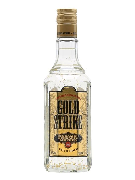 Fľaša Bols Gold Strike s viditeľnými zlatými lupienkami