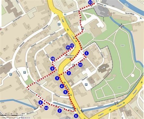 Mapa s trasou kuriéra DPD
