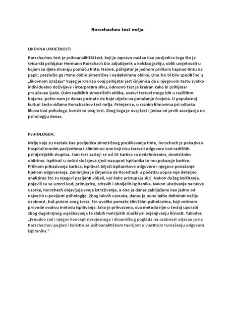 Ilustrácia rôznych projektívnych techník, napr. Rorschachov test, TAT