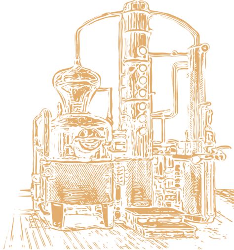 Ilustrácia výrobného procesu destilácie