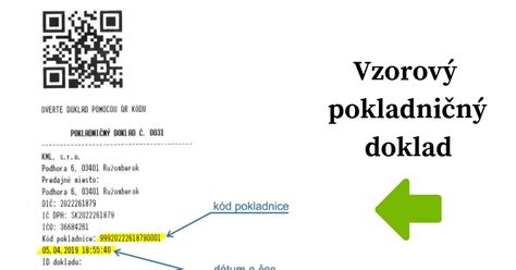 Doklad z registračnej pokladnice s položkou 