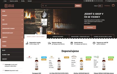 Obrazovka e-shopu s ponukou alkoholu