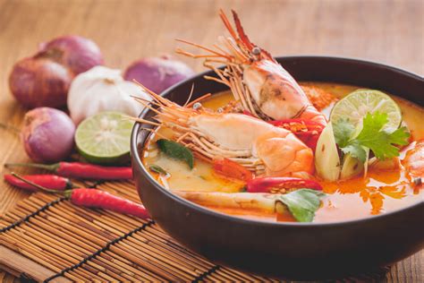 Ilustračná fotografia thajskej polievky Tom-Kha