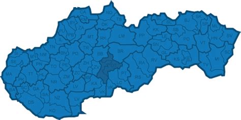 Mapa regiónu Podpoľanie s vyznačenou Detvou