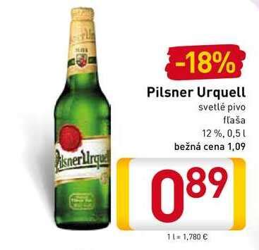 Pilsner Urquell fľaše v akcii