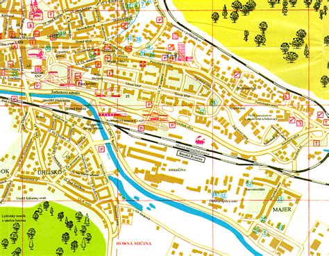 Mapa mesta Banská Bystrica s vyznačeným pivovarom