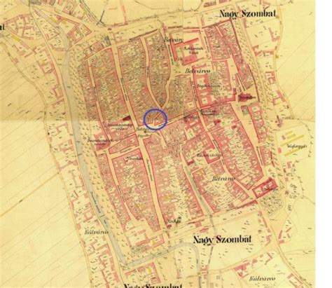 Stredoveká mapa Trnavy s vyznačenými vinohradmi