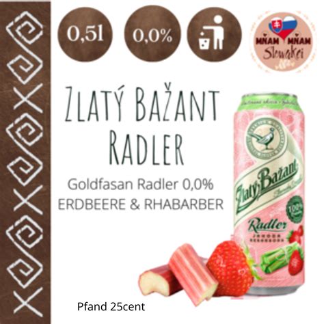 Ilustračná fotografia plechovky Zlatý Bažant Radler Jahoda - Rebarbora