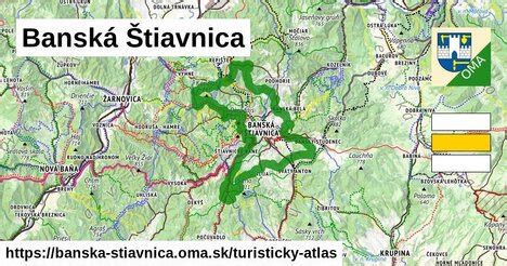 Mapa Banskej Štiavnice s vyznačenými reštauráciami