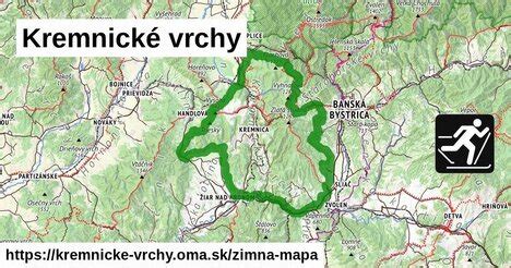 mapa Kremnických vrchov a okolia