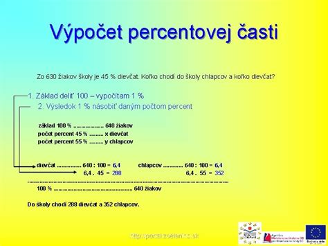 Diagram znázorňujúci výpočet percentovej časti